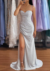 Sparkly Trumpet/Mermaid Sweetheart Prom Dress/Evening Dress With Split