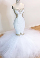 Sweetheart Mermaid Wedding Dress Tulle With Appliques