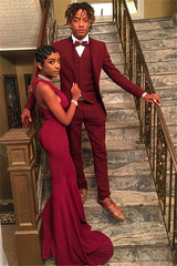 Newinlook Elegant Three-Piece Red Tom Ford Wedding Suit on Sale