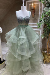 Newinlook Modern Sweetheart Spaghetti-Straps Beadings Evening Dress With Tulle