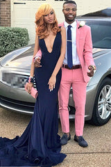 Newinlook Candy Pink David Beckham Two-Piece Wedding Suit with Shawl Lapel