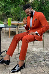 Newinlook Stylish Gray Striped Three-Piece Prince Suit with Peaked Lapel for Wedding