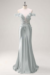 Strapless Sleeveless Long Mermaid Formal Dress With Appliques Pleated