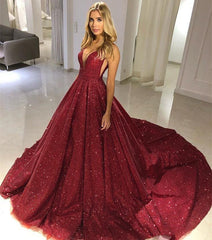 Newinlook Burgundy Sleeveless Sequins Evening Dress