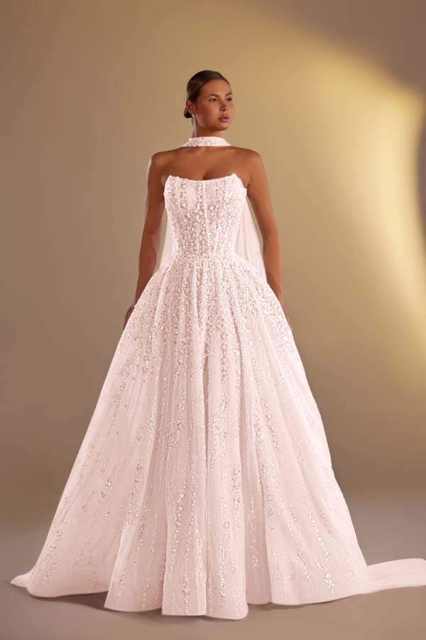 Strapless Sleeveless Long A Line Formal Dress With Pleated Beading