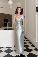 Glamorous Straps Sleeveless Long Formal Dress With Appliques Beading