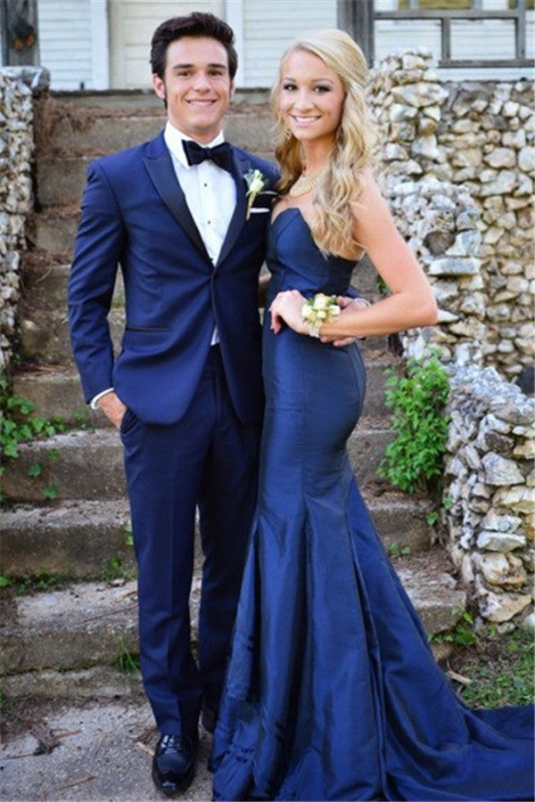 Newinlook Royal Blue One Button Homecoming Suit with Peaked Lapel