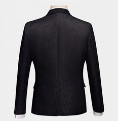 Newinlook Business Black Three-Piece Jacquard Wedding Suit for Men