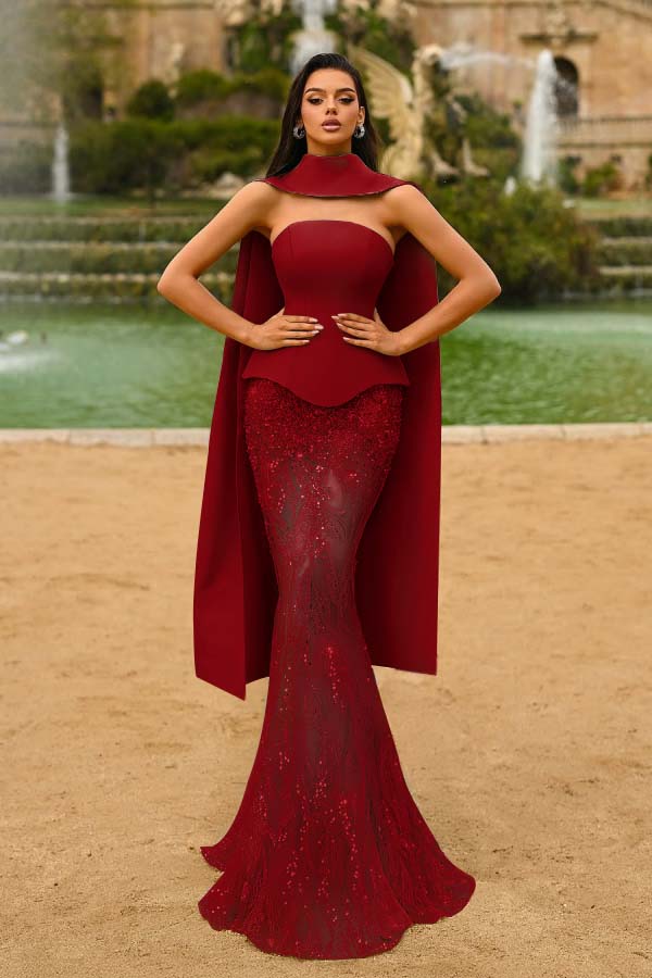 Strapless Sleeveless Long Mermaid Formal Dress With Appliques