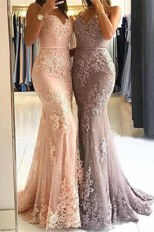 Newinlook Lace Appliques Mermaid Evening Dress Long