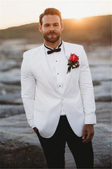 Newinlook White Vintage Groom Tailcoats Wedding Suit with Easy Fit for Groomsmen