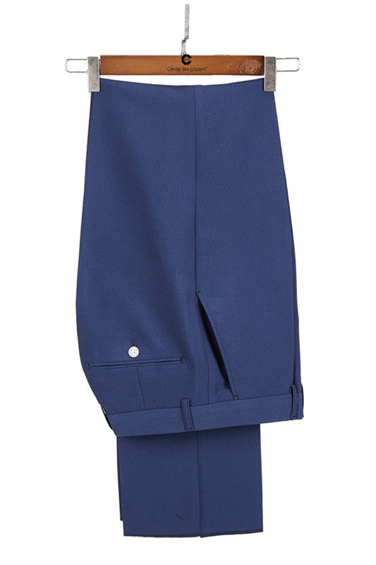 Newinlook Stylish Dark Blue Groomsmen Outfit with Peaked Lapel