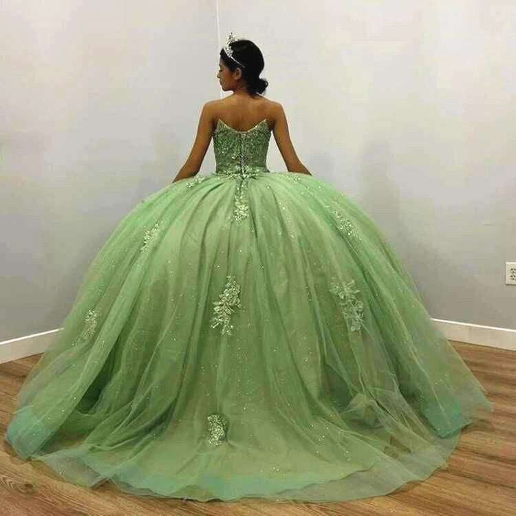 Sage Green Quinceanera Dress Strapless Lace Ball Gown with 3D Floral Beading for Sweet 16 & Special Occasions