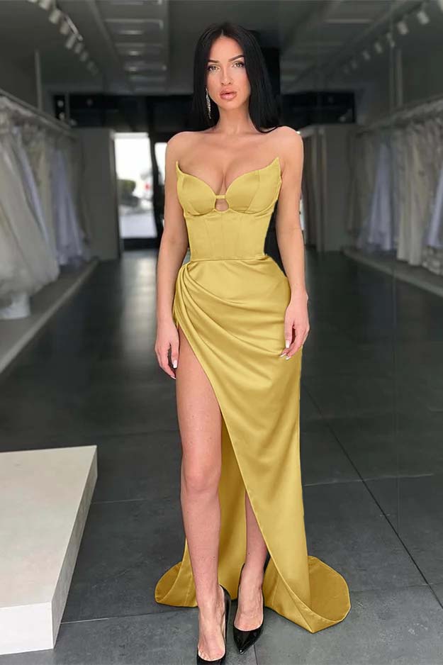 Newinlook Light Green Mermaid Sweetheart Evening Dress With Split