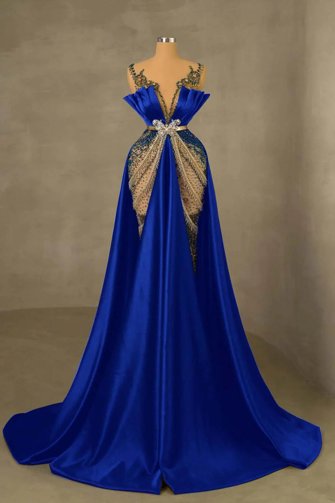 Heavy Emerald Green Straps Mermaid Formal Dress With Sleeveless Long