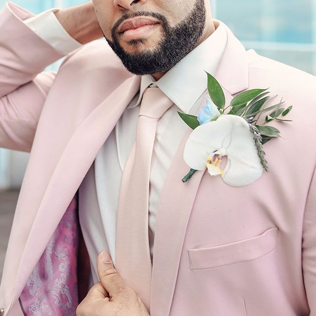 Newinlook Pink Notched Lapel Dinner Prom Suits, Two Pieces for Guys Slim Fit