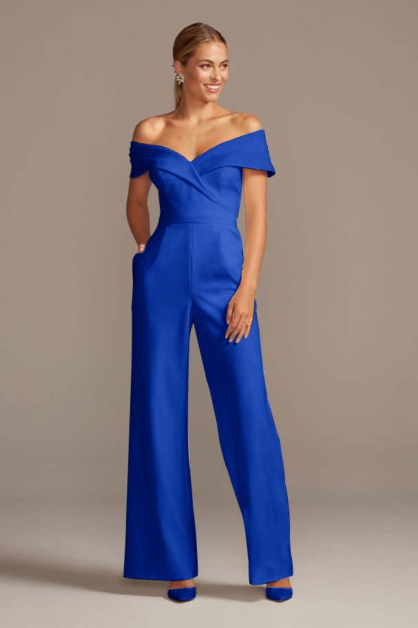 Newinlook Graceful White Off-the-Shoulder Sleeveless Strapless Long Jump Suit