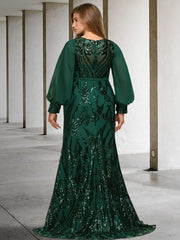 Sequined Mother of the Bride Sheath or Column Gowns