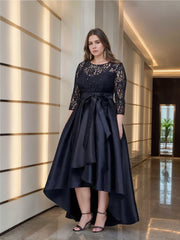 Asymmetrical Plus Size Mother of the Bride A-Line/Princess Scoop Dress