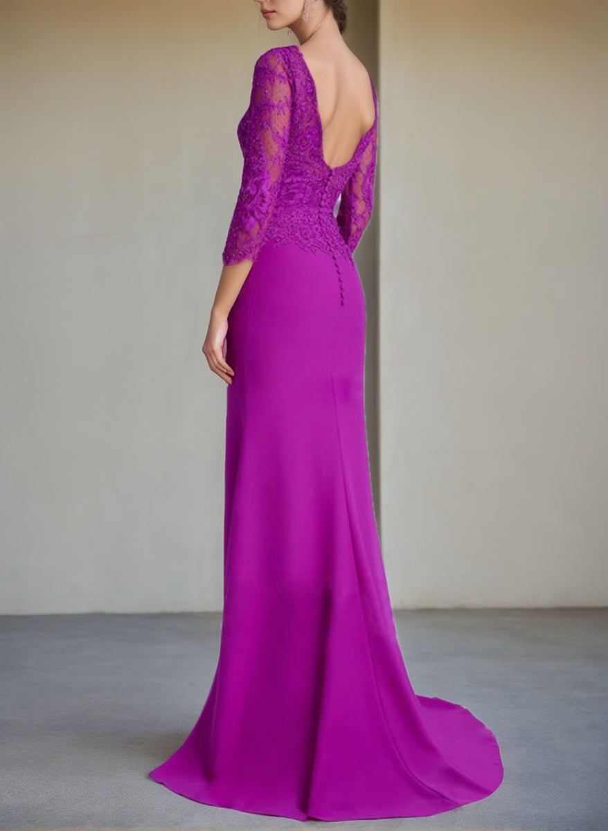 Long-Sleeved Lace Mother of the Bride Dresses in Trumpet/Mermaid Silhouette