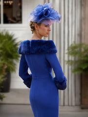 V-Neck Sheath Dress with 3/4 Sleeves for the Mother of the Bride