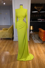 Newinlook Long Sleeves High-Neck Mermaid Evening Dress