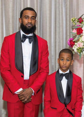Newinlook Red Shawl Lapel One-Button Two-Piece Wedding Suit