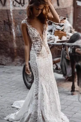 Lace Wedding Dress Mermaid Backless