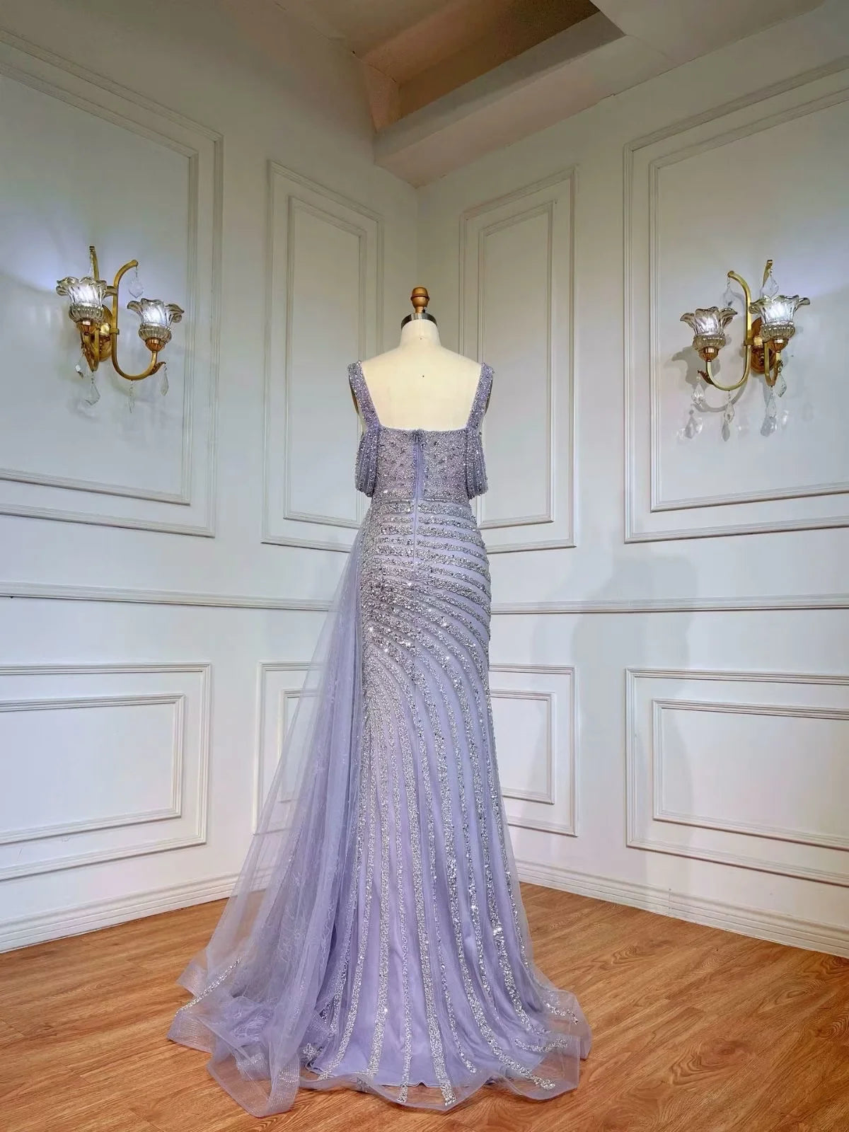 Gorgeous Off the Shoulder Champagne Bead Embroidery Princess Formal Dress