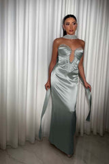 Strapless Sleeveless Long Mermaid Formal Dress With Pleated Beading