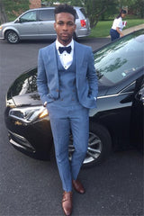 Newinlook New Three-Piece Blue Summer Wedding Suit for Men