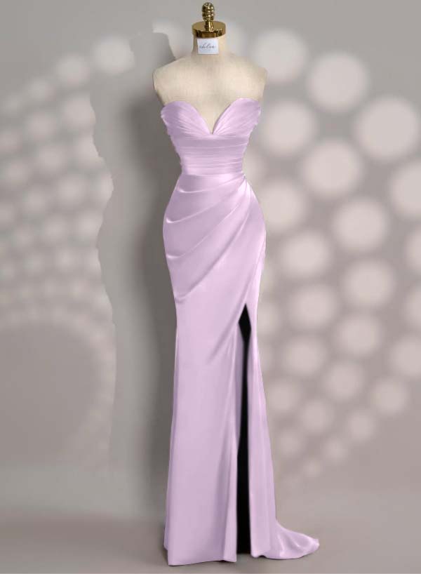 Newinlook Charming Red Split Pleated Evening Dress