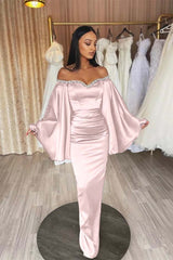 Newinlook Black Ruffle Sleeves Mermaid Long Evening Dress With Beads