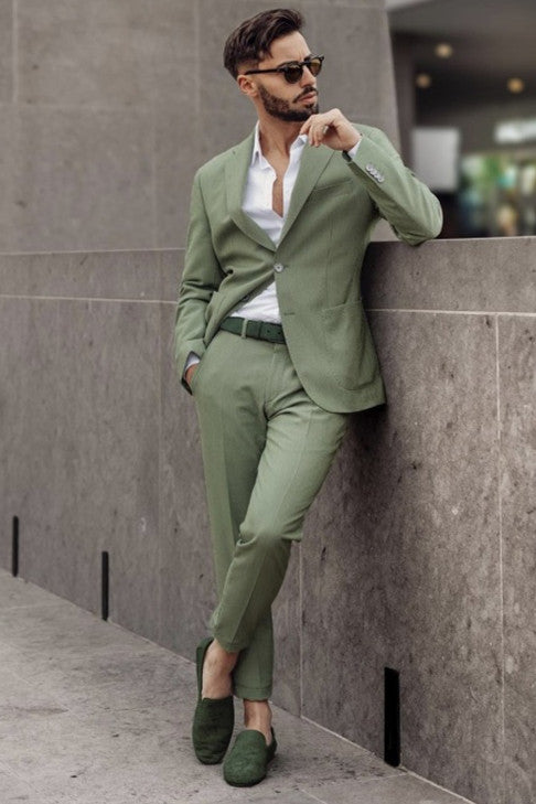 Newinlook Best-Fitting Green Wedding Suit for Grooms Available Online