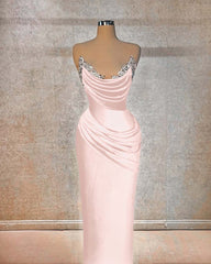 Chic Strapless Sleeveless Long Formal Dress With Beading Pleated