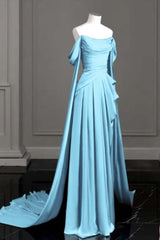 Off the Shoulder Strapless Sleeveless Long Formal Dress With Pleated