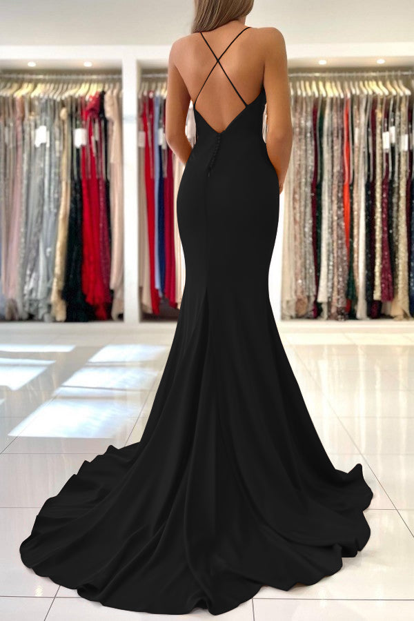 Newinlook Red Spaghetti Strap Mermaid Long Evening Dress