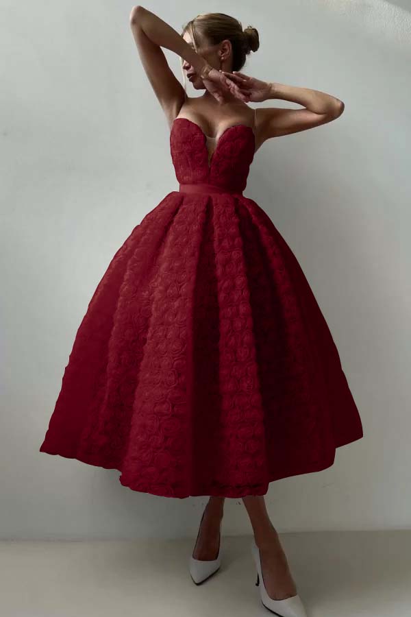 Strapless Sleeveless Long A Line Formal Dress With Appliques Belt