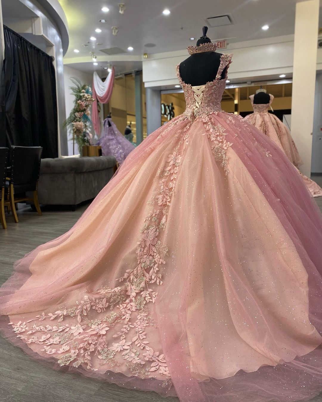 Sweetheart Neckline Ball Gown Sleeveless Lace Applique & Beaded Pink Tulle Princess Dress for Quinceanera Sweet 16 or Birthday Parties