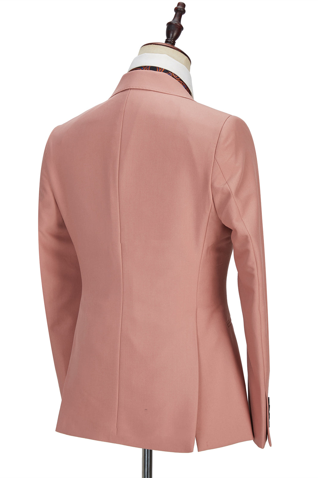 Newinlook Pink Three-Piece Marriage Suit with Two Buttons and Peak Lapel for Men