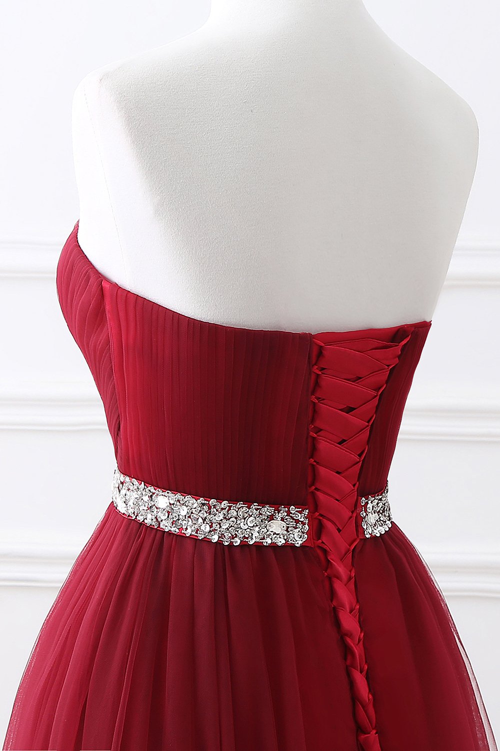 Newinlook Sweetheart Burgundy Evening Dress Long