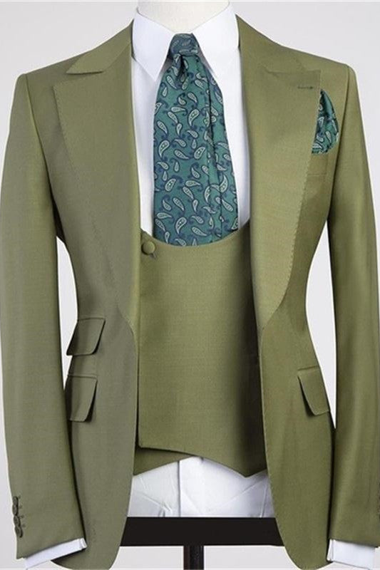 Newinlook Popular Three-Piece Formal Prom Suit with Peaked Lapel for Men