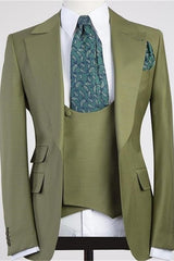 Newinlook Popular Three-Piece Formal Prom Suit with Peaked Lapel for Men