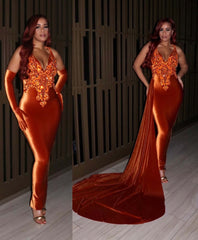 Formal Dress Straps Sleeveless With Appliques Beading Long Trail