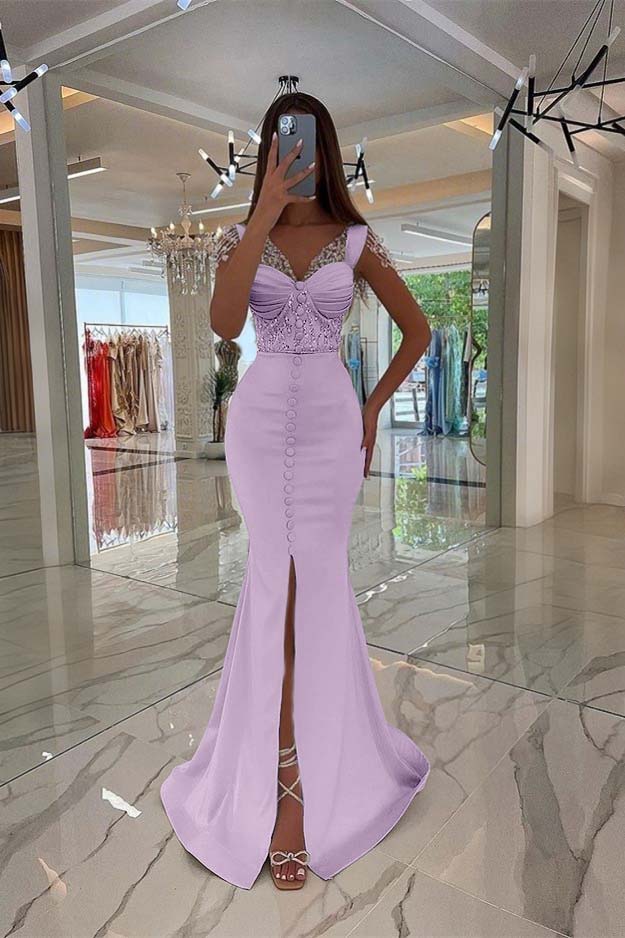 Amazing Mint Green Cap Sleeves Formal Dress Long Front Slit With Buttons Beads