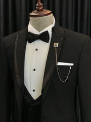 Newinlook Benjamin Black Wedding Suit with Sparkling Peaked Lapel