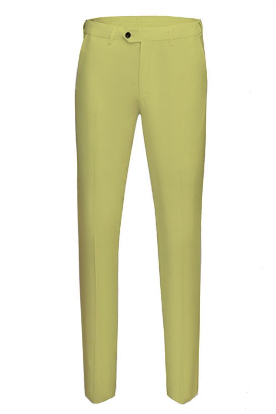 Newinlook Stylish Yellow Three-Piece Groom and Groomsmen Suit with Peaked Lapel