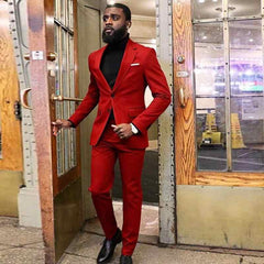 Newinlook Casual Red Party Prom Suit - Fashionable 2-Piece Sale Item for Men