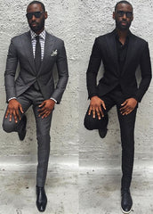 Newinlook Fashionable Dark Gray Casual Wedding Suit for Groom’s Party on Sale