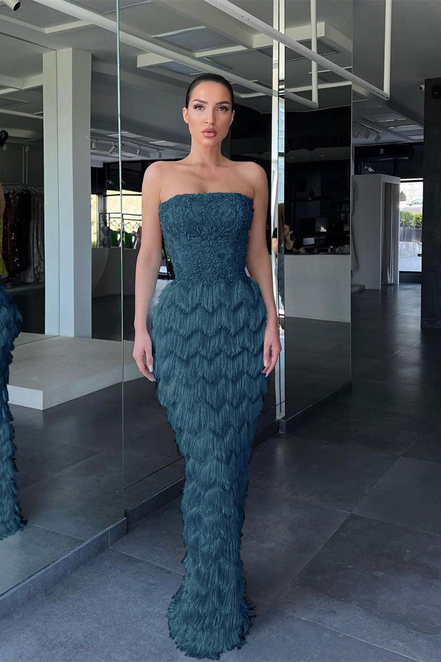 Amazing Sky Blue Mermaid Formal Dress Sleeveless With Appliques